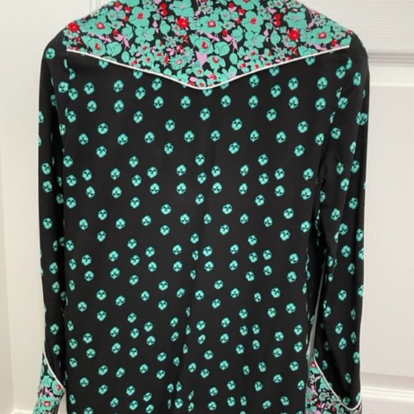 Maje Western Style French Floral Blouse - Picture 3 of 5